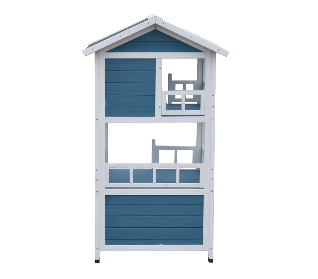 YES4PETS Double Story Cat Shelter Condo, rainproof design, affordable, quality wooden kitty house for small pets.