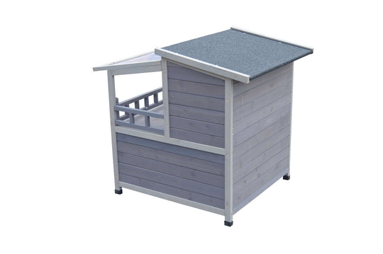 YES4PETS two-story outdoor cat shelter condo with escape door, rainproof and stylish design, perfect for small pets.