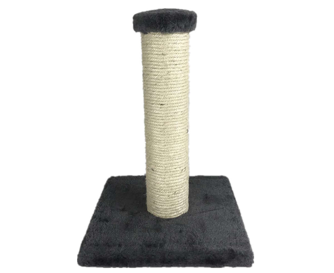 YES4PETS affordable small cat scratcher with sisal rope, plush covering, easy to assemble, quality design in grey.