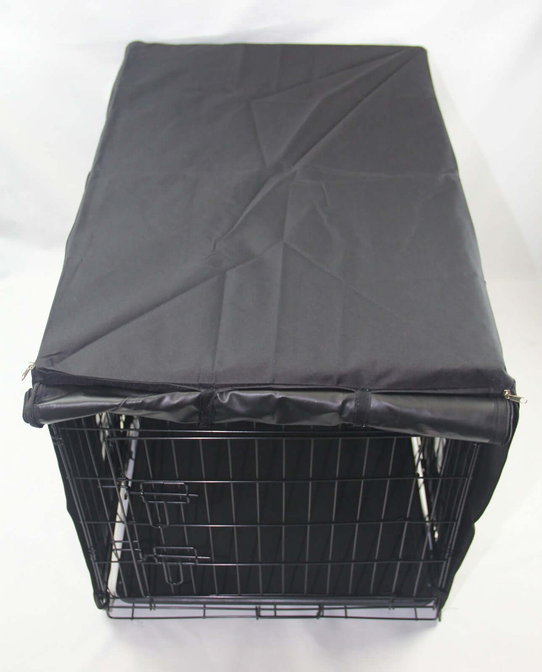 YES4PETS 24' portable pet crate with black removable cover, sturdy metal construction for dogs, cats, and rabbits.