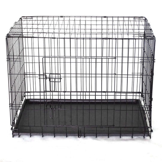 Affordable YES4PETS 30' collapsible metal dog crate with divider, stylish design for cats and dogs, easy to store and clean.