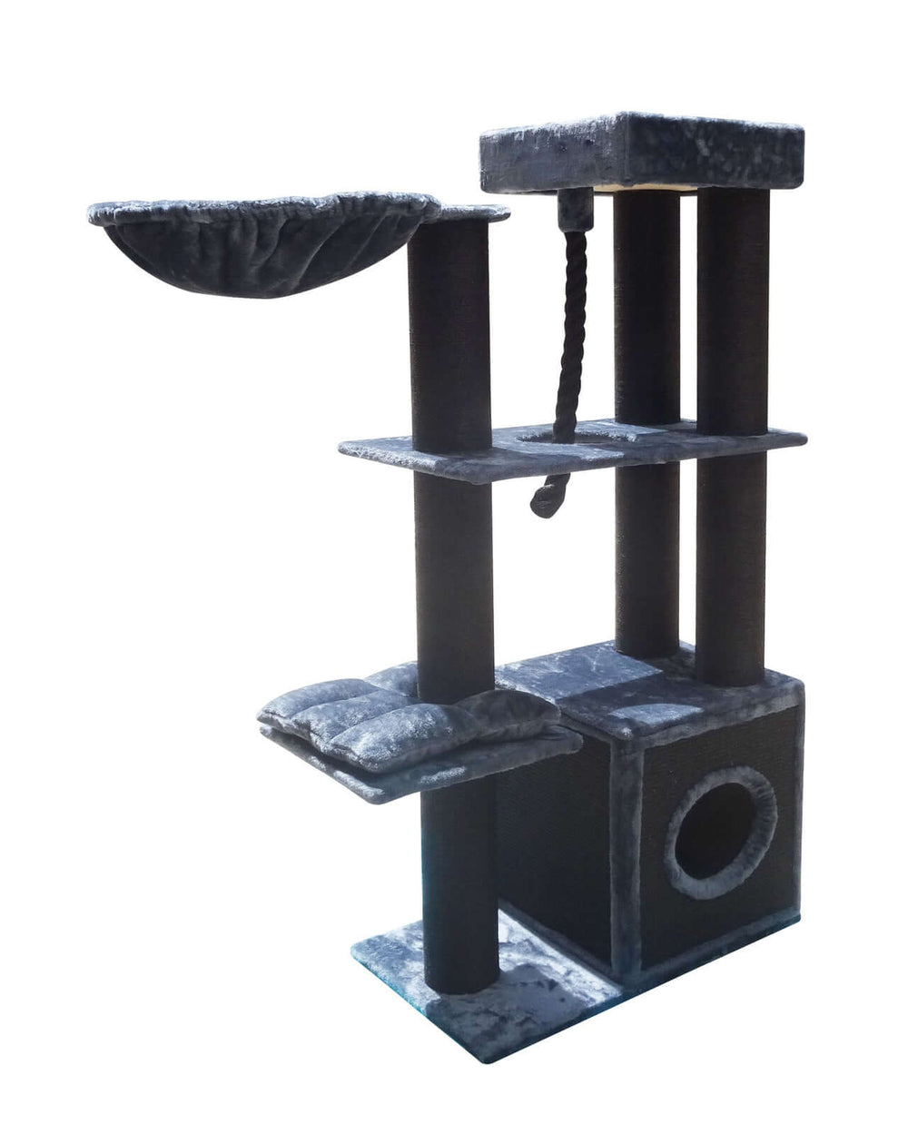 YES4PETS 33kg 160cm grey XL multi-level cat scratching post tree with plush surfaces and sisal poles.