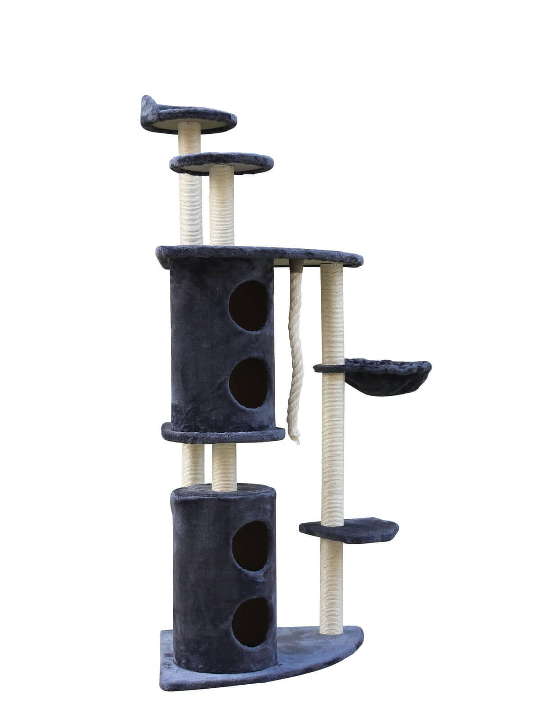 YES4PETS 170cm XL Multi Level Cat Scratching Post in Grey, perfect for active cats to scratch and play.