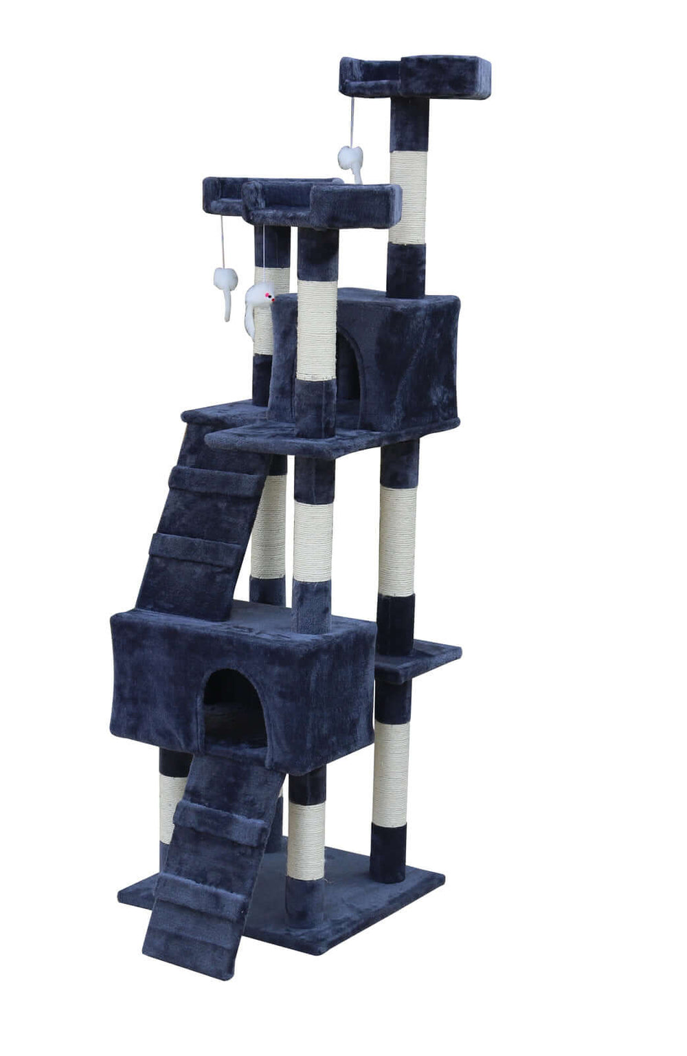 YES4PETS 170cm grey cat scratching post tree tower with ladder for climbing and playing, quality affordable cat furniture.