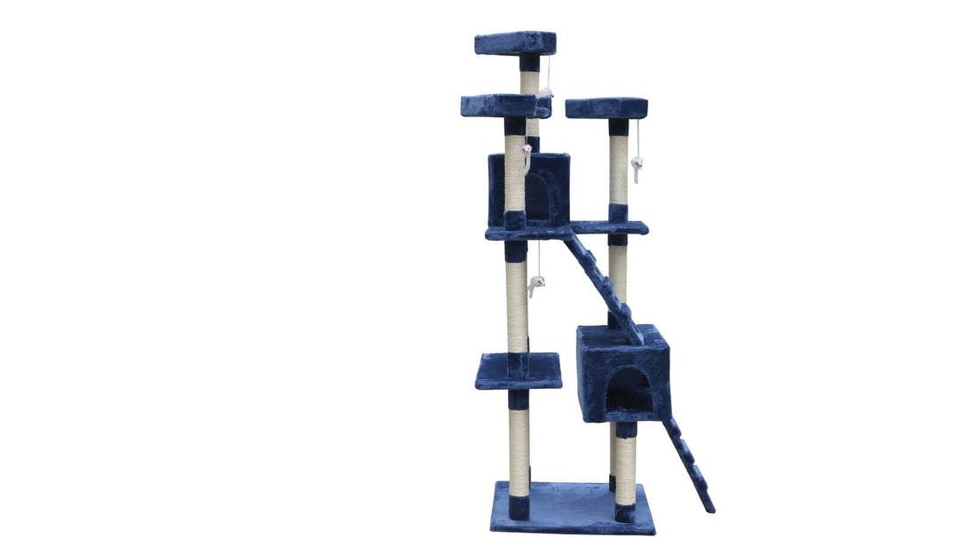 YES4PETS 180 cm Blue Cat Scratching Post Tree with ladder, perfect for climbing and scratching, affordable quality pet furniture.