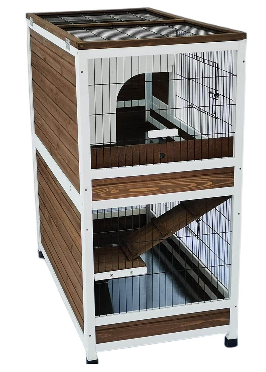 YES4PETS 118 cm XL Double Storey Rabbit Hutch, Guinea Pig and Ferret Cage, Affordable and Quality Small Animal Home.