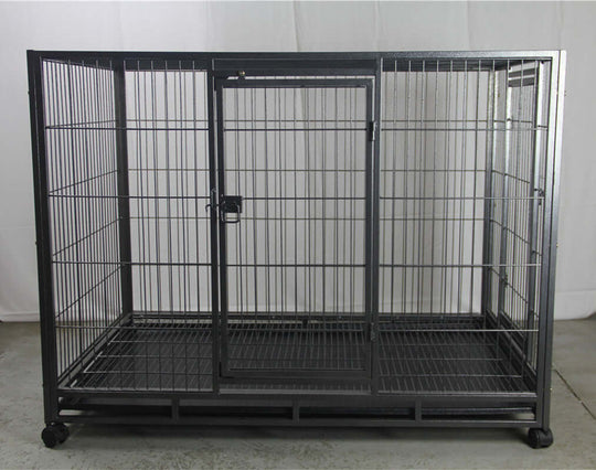 YES4PETS XL Metal Pet Cage with lockable doors and wheels, ideal for dogs, cats, and small animals.