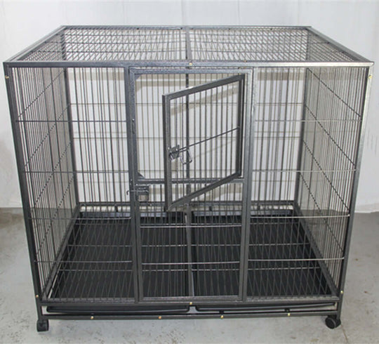 YES4PETS XXL Pet Cage for dogs, cats, and small animals featuring heavy-duty metal, removable tray, and wheels for mobility.