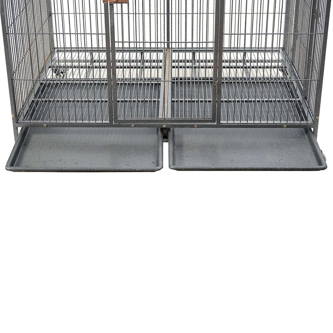 YES4PETS XXL metal pet cage with removable plastic trays, ideal for dogs, cats, rabbits, and small animals, affordable and quality design.