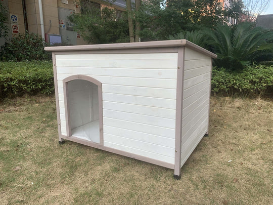 YES4PETS XXL wooden dog kennel  with elevated floor, spacious interior, and openable roof for easy air circulation.