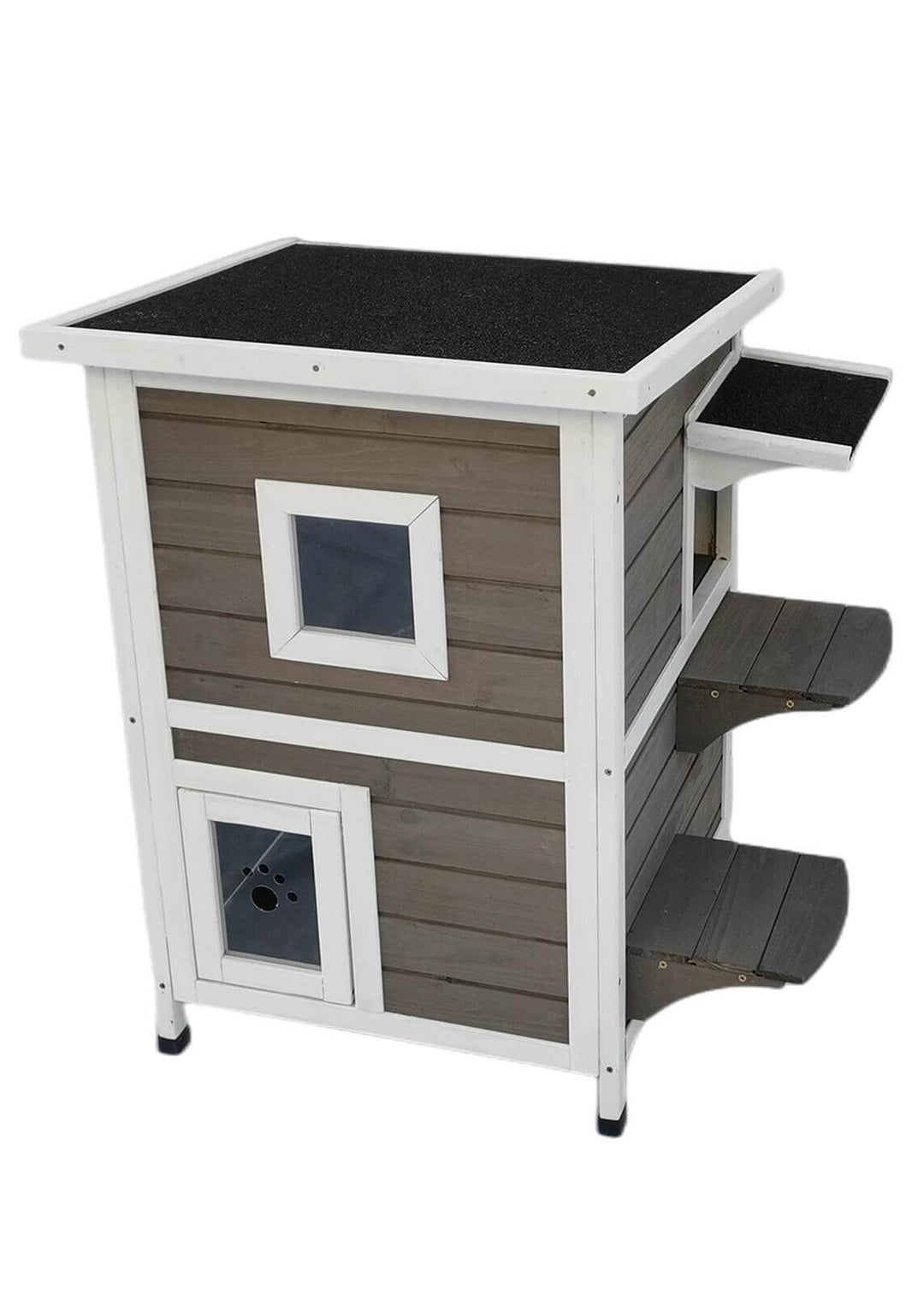 YES4PETS 2 Story Cat Shelter Condo with Escape Door, waterproof, affordable and quality pet house for small animals.