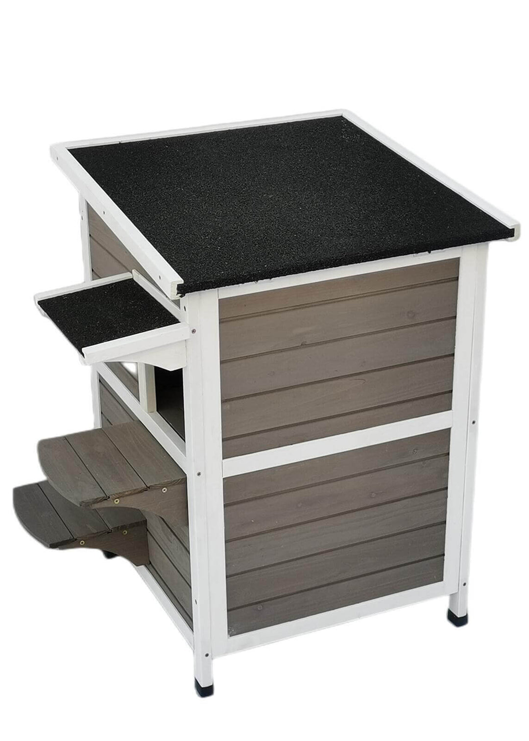 Affordable YES4PETS 2 Story Cat Shelter Condo with escape door and waterproof roof, perfect for cats.