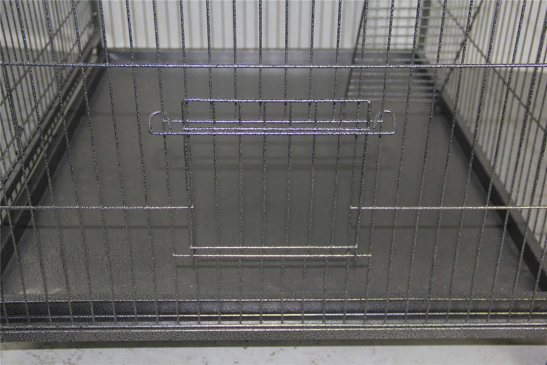 Durable wrought iron base of YES4PETS aviary cage with spacious floor for pets to roam comfortably.