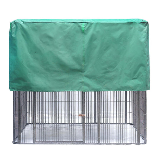 XXXL walk-in pet cage with green cover, designed for birds, cats, dogs, or rabbits, featuring durable wrought iron.