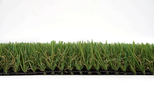 Close-up of YES4HOMES 30mm synthetic turf, showcasing lush green fibers for backyard or patio decoration.