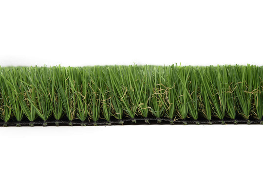 Close-up of YES4HOMES 40mm premium synthetic turf showcasing vibrant, lush green blades for a realistic look.