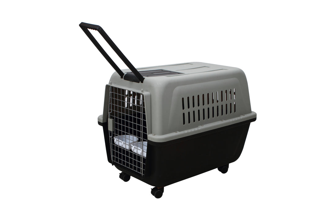 DSZ Product, feed-cond-new, feed-sl-DSZ Freight Payable, newYes4Pets Large Plastic Kennels Pet Carrier Dog Cat Cage Crate With Handle And Wheel Black - Premium Pet Care > Dog Supplies > Dog Kennels from Yes4Pets ! Shop Online Buy Now at S & D's Value Store Family Business Best Customer ServiceDSZ Product, feed-cond-new, feed-sl-DSZ Freight Payable, new