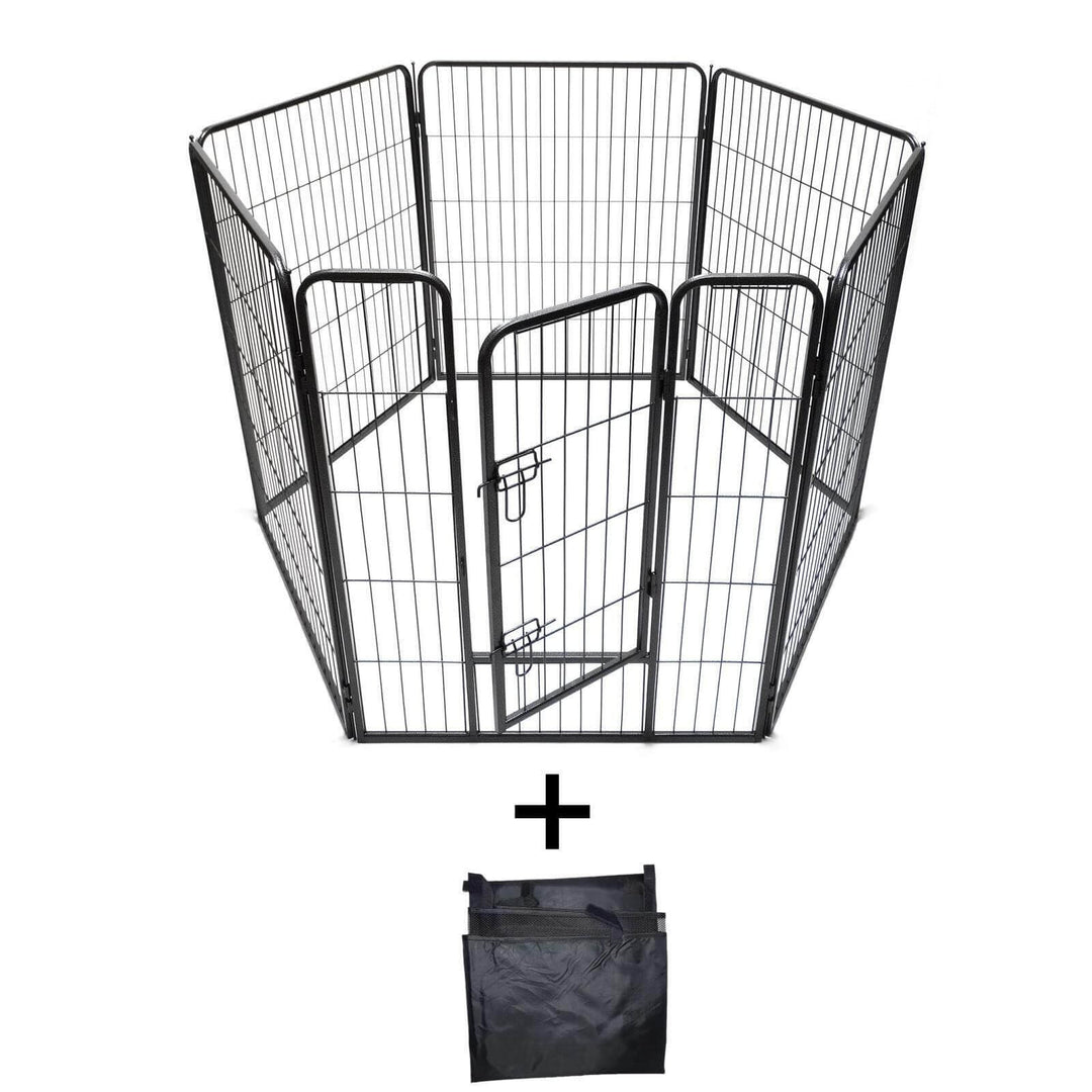 YES4PETS 6-panel pet playpen with cover, ideal for dogs, cats, puppies, and rabbits. Affordable and quality design.