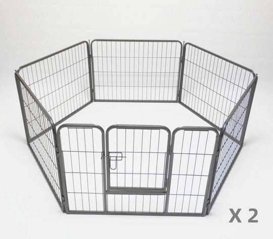 YES4PETS heavy duty 2 x 6 panel pet playpen fence for dogs, cats, puppies, and rabbits in hexagonal shape.