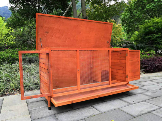 YES4PETS XXL Rabbit Hutch for small animals with pull-out tray, waterproof, affordable, quality design in outdoor setting.