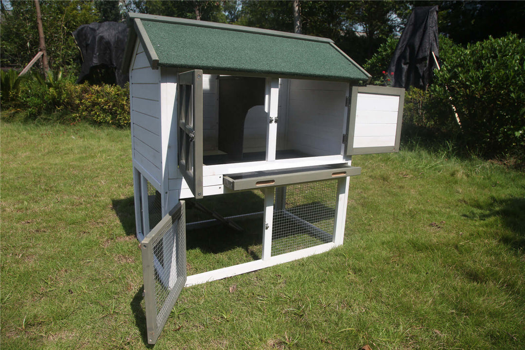 YES4PETS XL Double Storey Rabbit Hutch with waterproof roof, large doors, and quality design for small animals.