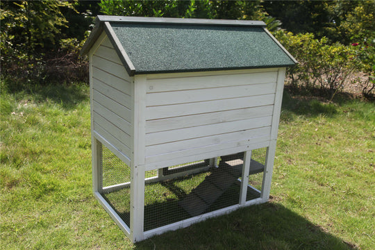 Affordable and quality double storey rabbit hutch with waterproof roof, perfect for small animals.