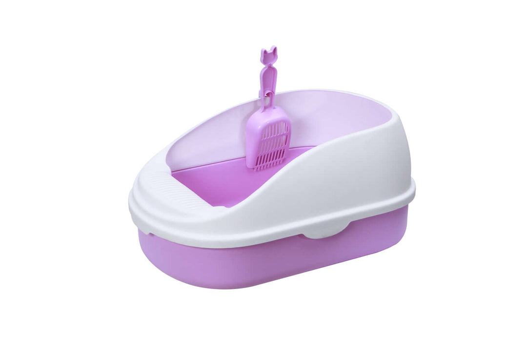 YES4PETS medium portable cat litter box in purple with scoop, designed for easy cleaning and mess prevention.