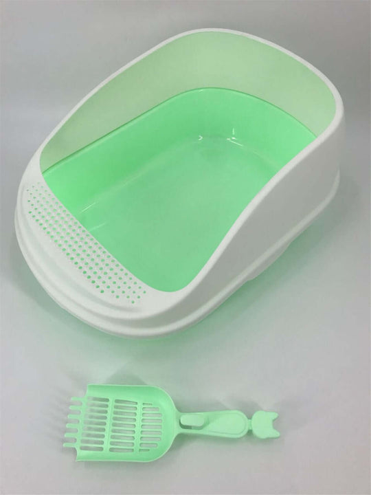 YES4PETS green portable cat toilet litter box with scoop, designed to minimize mess and ensure privacy for pets.