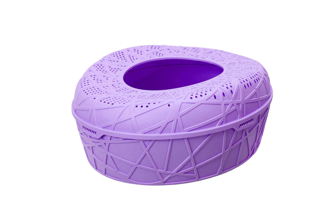 YES4PETS XL Portable Cat Toilet Litter Box in purple with high walls, designed for mess-free and easy cleaning.