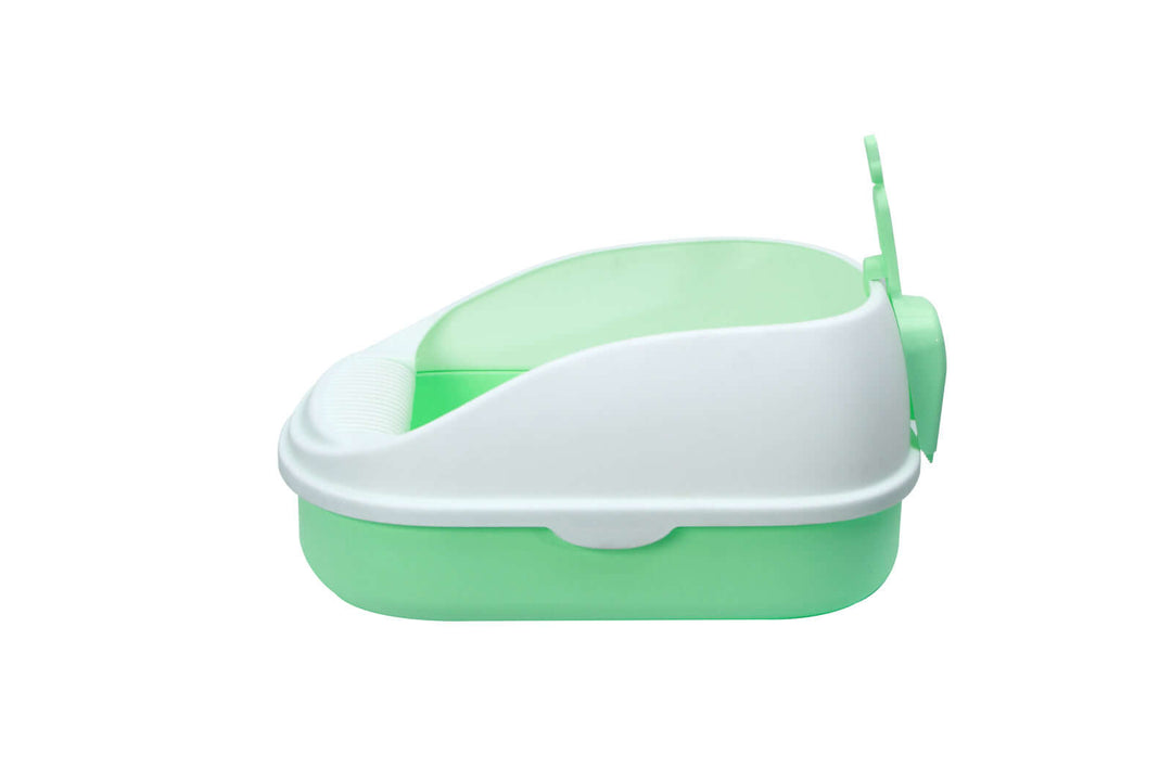 YES4PETS green portable cat litter box tray with high walls and scoop, designed for easy clean and mess prevention.