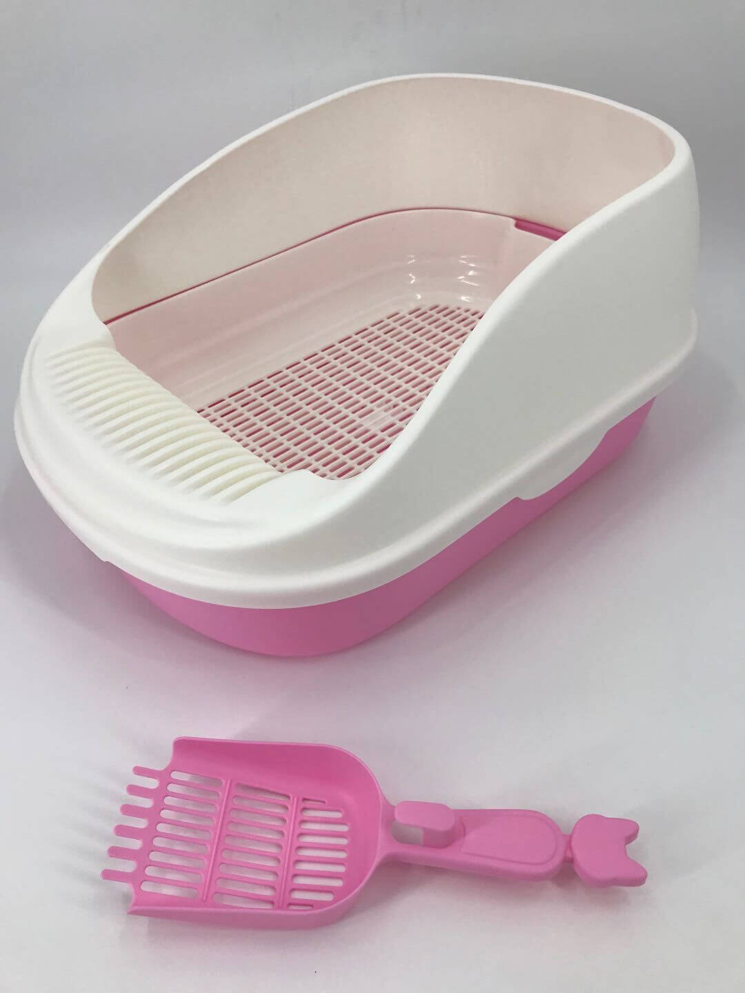 YES4PETS large portable cat toilet litter box tray in pink with scoop, designed for easy cleaning and mess prevention