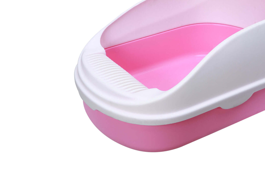 YES4PETS portable cat toilet litter box in pink, featuring high walls for mess prevention and easy cleaning.