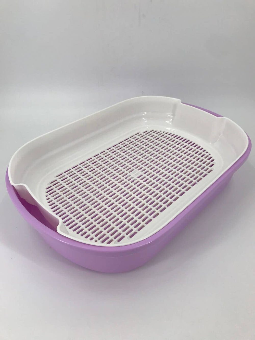 YES4PETS purple portable cat litter box tray with grid and handle for easy cleaning and mess prevention.