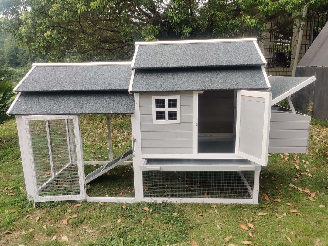 YES4PETS XL Chicken Coop Rabbit Hutch with sliding door and nesting boxes, suitable for various small animals.