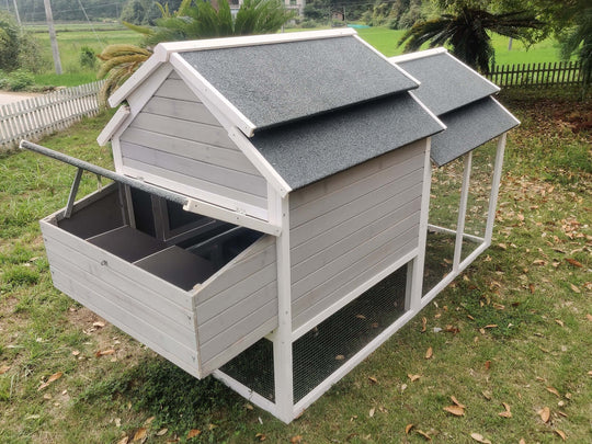 YES4PETS 230 CM XL Chicken Coop with grey design, ideal for chickens and small pets.