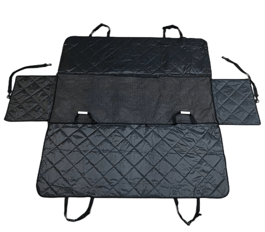 YES4PETS waterproof pet car seat cover, black diamond quilt pattern, non-slip, easy to install and portable.