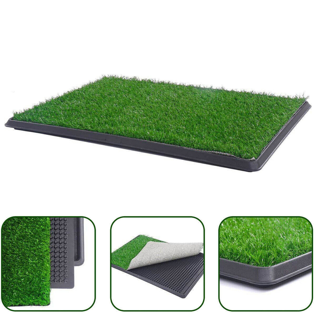 YES4PETS XL Indoor Dog Potty Training Mat with removable grass and waste tray, ideal for indoor use.