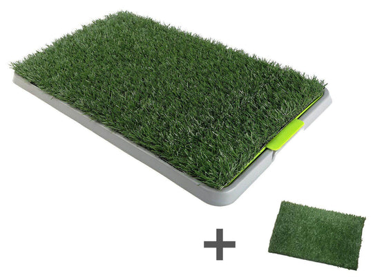 Affordable YES4PETS indoor dog potty training mat with grass, easy to clean and removable waste tray.