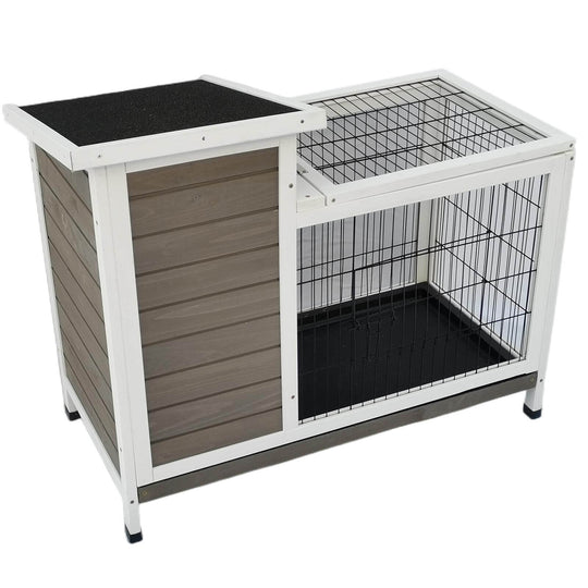 YES4PETS Rabbit Hutch and Cat House Cage for small animals, featuring waterproof treatment and easy access.