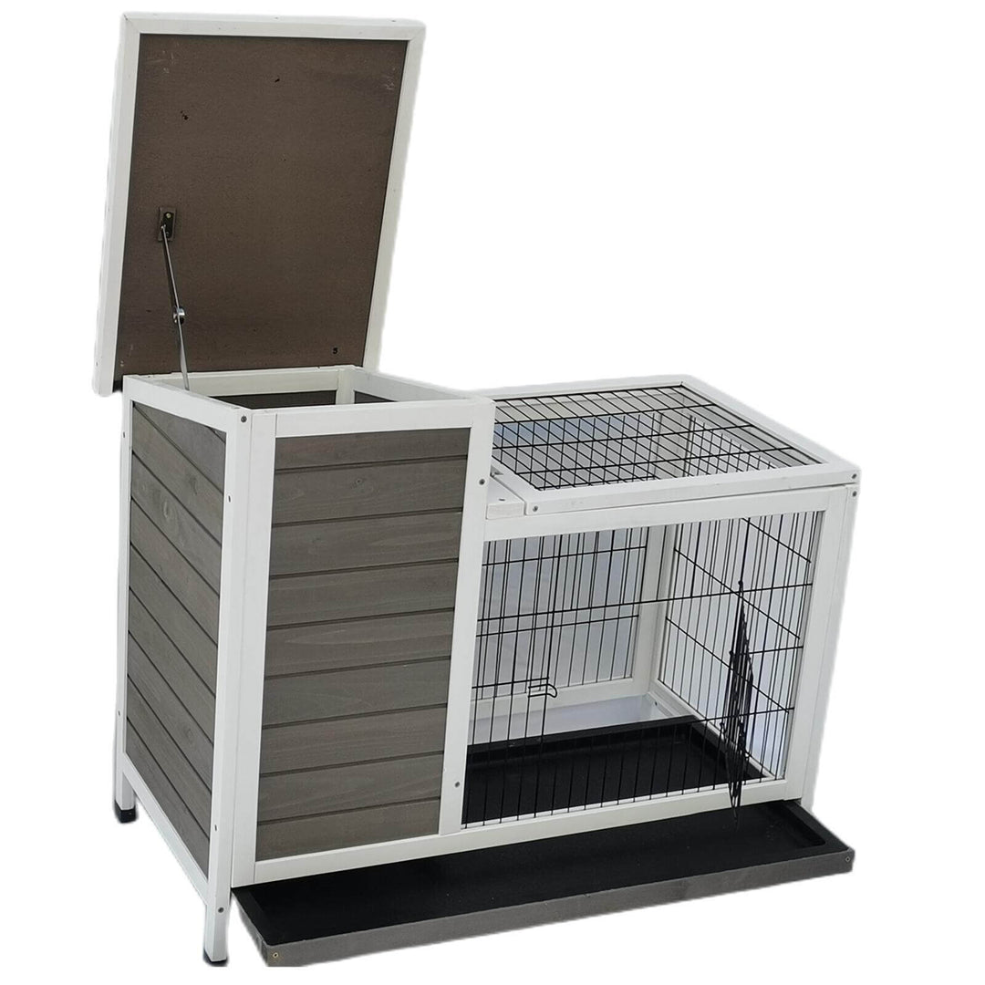 YES4PETS rabbit hutch and cat house, suitable for small pets, with waterproof design and easy access roof.