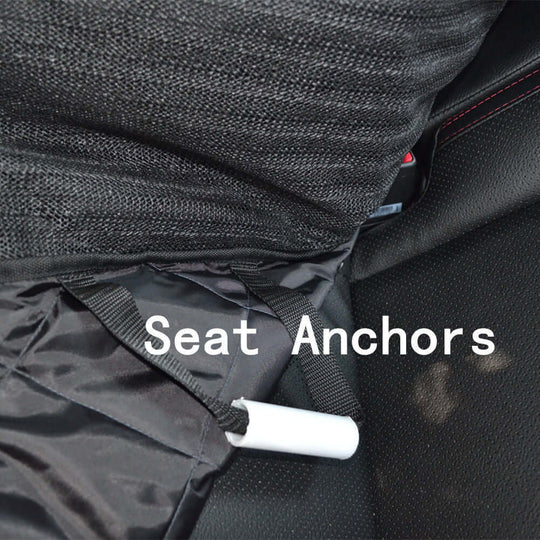 Close-up of seat anchors for pet car seat cover, ensuring a secure fit during travel. Affordable and quality protection.