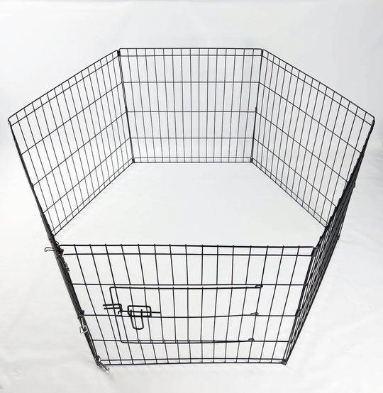 YES4PETS 6-panel pet playpen enclosure for dogs, cats, and rabbits made from durable steel.