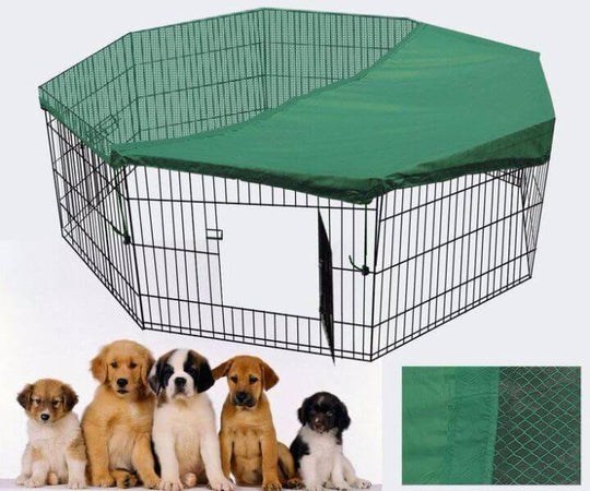 Affordable YES4PETS playpen with cover, ideal for puppies and rabbits, featuring durable steel and versatile design.