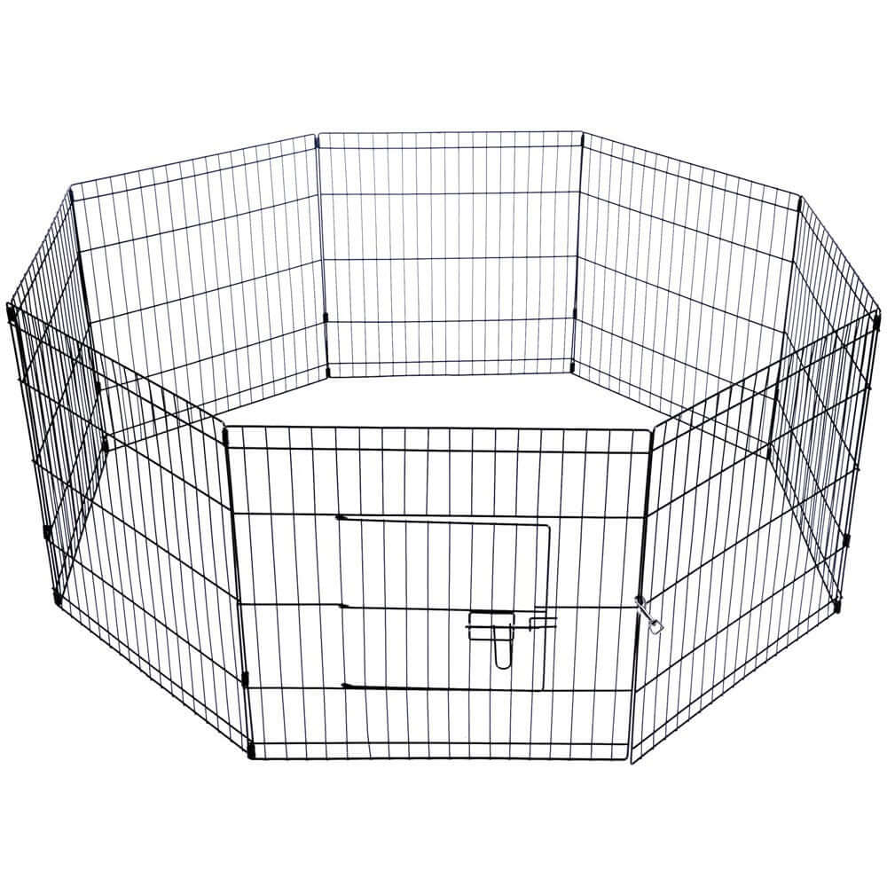 Affordable YES4PETS 24' Dog Rabbit Playpen Exercise Fence with Cover, suitable for DIY pet areas.