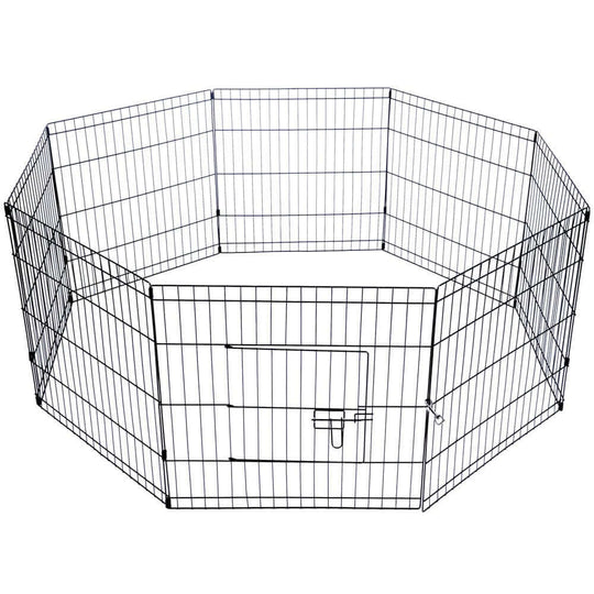 Affordable YES4PETS 24' Dog Rabbit Playpen Exercise Fence with Cover, suitable for DIY pet areas.