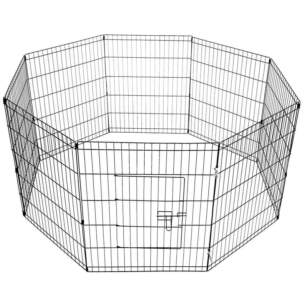 YES4PETS 30' dog playpen with 8 panels, providing a safe exercise area for pets. Affordable and quality design for DIY pet owners.