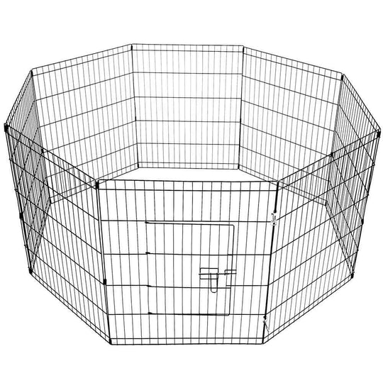 YES4PETS 30' dog playpen with 8 panels, providing a safe exercise area for pets. Affordable and quality design for DIY pet owners.