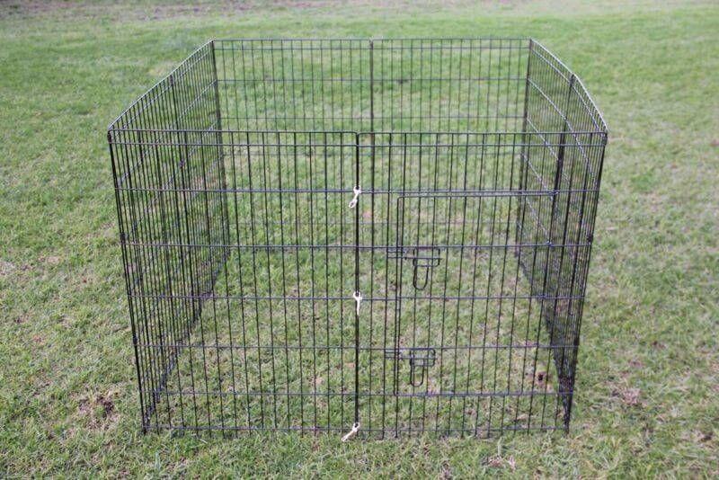 Durable 8-panel dog and rabbit playpen exercise enclosure for pets on grass, affordable and versatile DIY design.