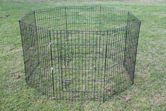 YES4PETS 8-panel pet playpen made of durable steel, perfect for dogs and cats, providing an affordable exercise area.