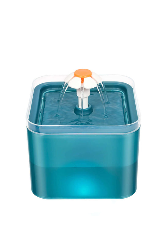 YES4PETS Automatic Electric Pet Water Fountain for dogs and cats in stylish teal with LED feature.